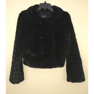 American Eagle Black Fur Coat